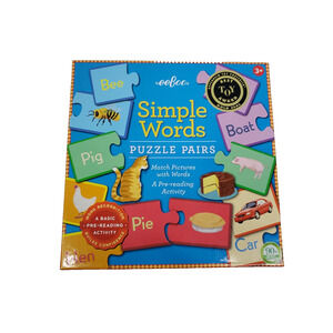 eeboo SIMPLE WORDS PUZZLE PAIRS Best Toy Award 3+ Pre Reading Activity New